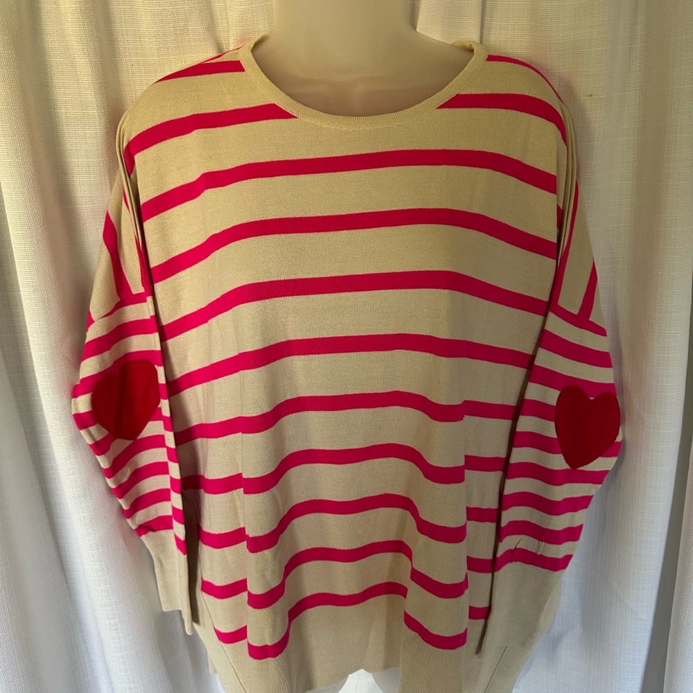 Mersea Pink and White Amour Sweater